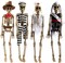 4 Pieces Hanging Skeleton Props With Dress - Halloween Party Supplies,7 Inch Skeleton Figures